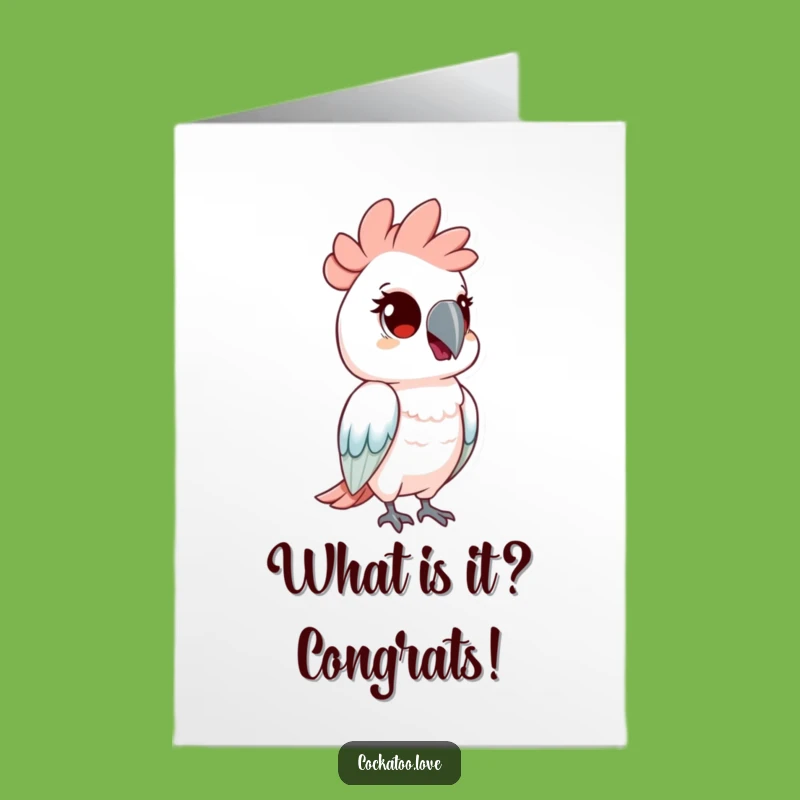 Free Printable Congrats Card: Curious Cockatoo Cheers! Downloadable Gift