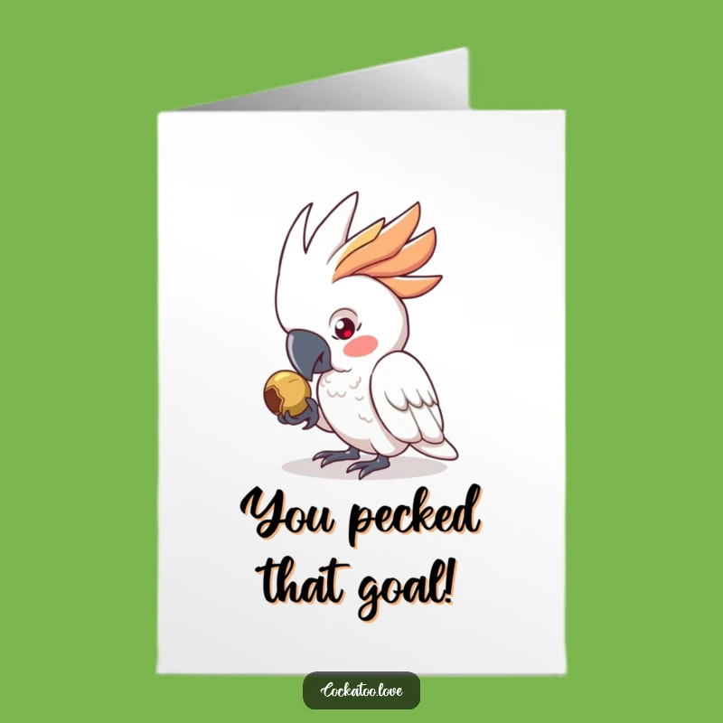Free Printable Congrats Card: Focused Cockatoo, Funny Downloadable for Any Achievement