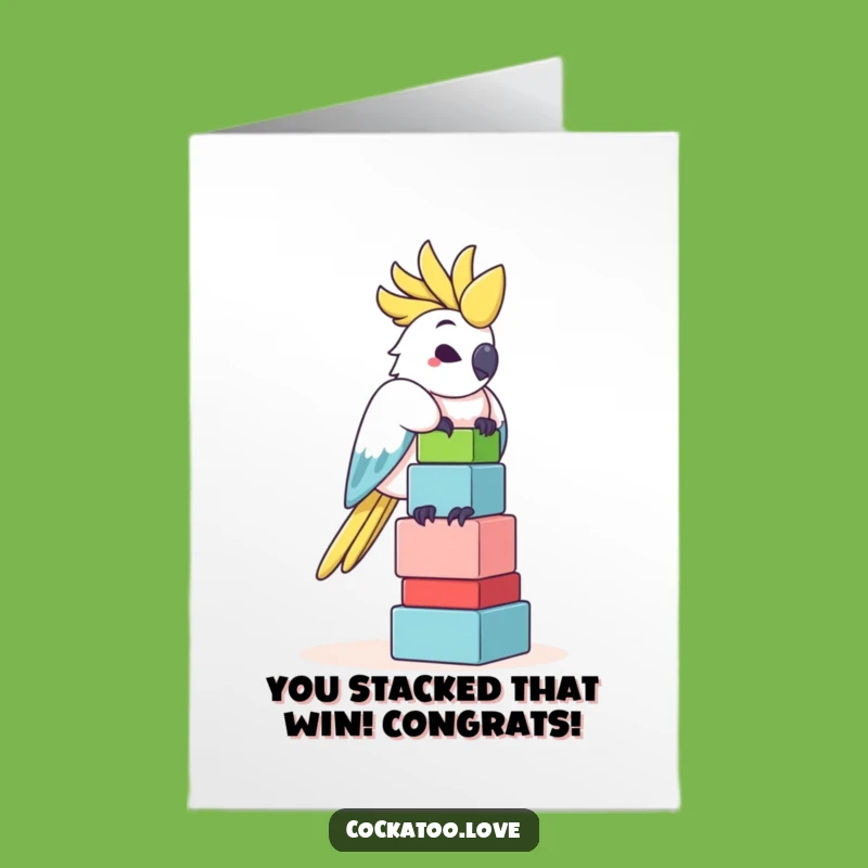 Free Printable Congrats Card: Wobbly Cockatoo Blocks - DIY Celebration!