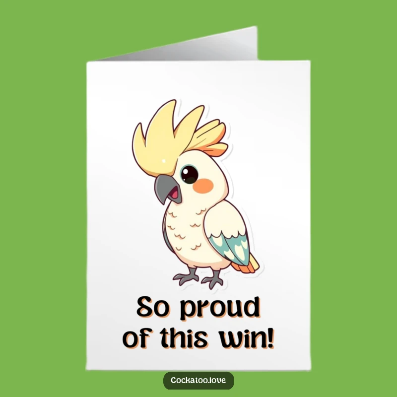 Free Printable Funny Cockatoo Congrats Card: Proud Crest Downloadable Gift