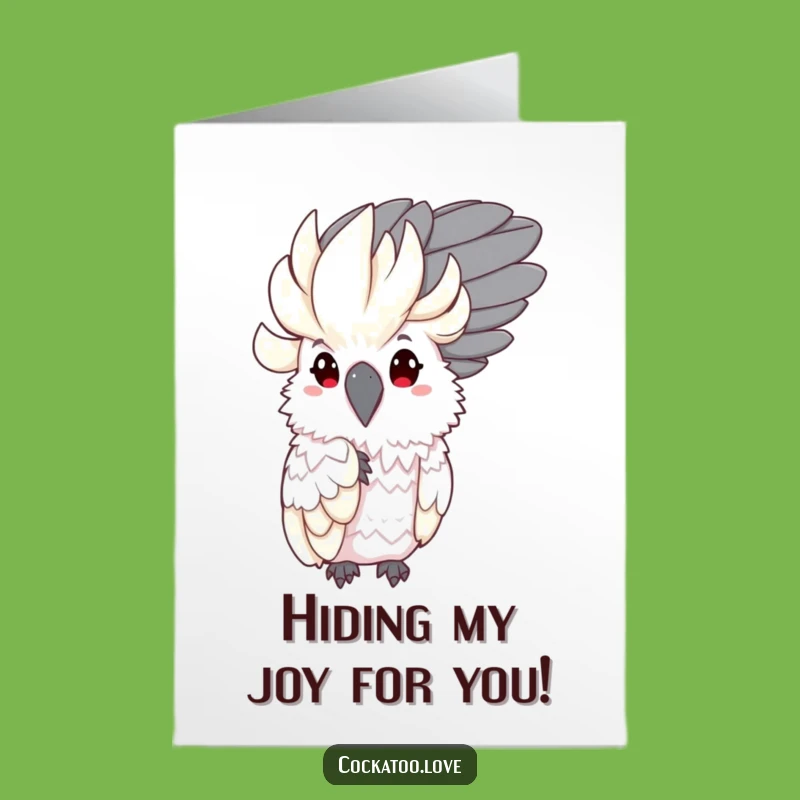 Free Printable Congrats Card: Shy Cockatoo - Sweet Downloadable Greeting!