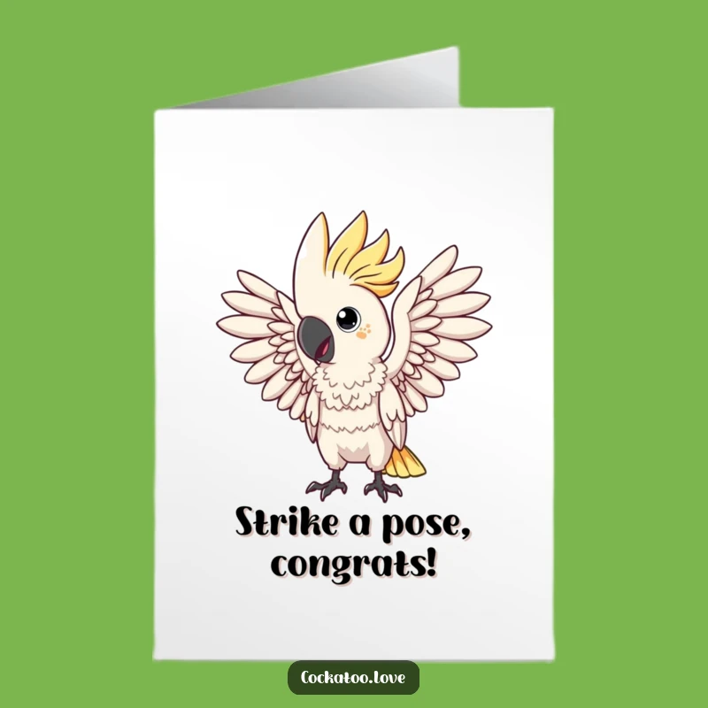 Free Printable Congrats Card: Diva Cockatoo! Funny Downloadable Gift for Winners