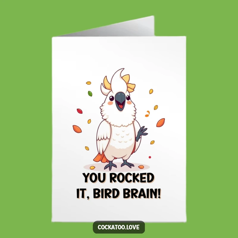 Free Printable Congrats Card: Juggling Cockatoo - Joyful Downloadable for Any Achievement