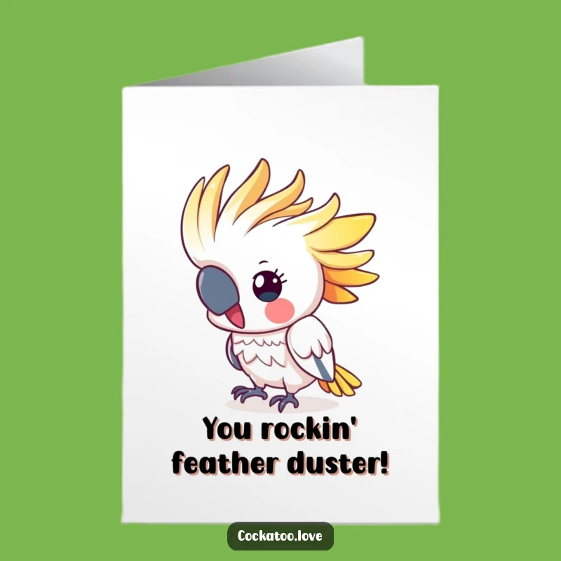 Free Printable Congrats Card: Cockatoo Head Bobbing Hilarious Downloadable Greeting