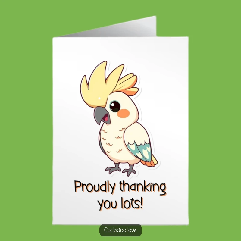 Free Printable Funny Cockatoo Thank You Card: Proud Crest Downloadable Gift