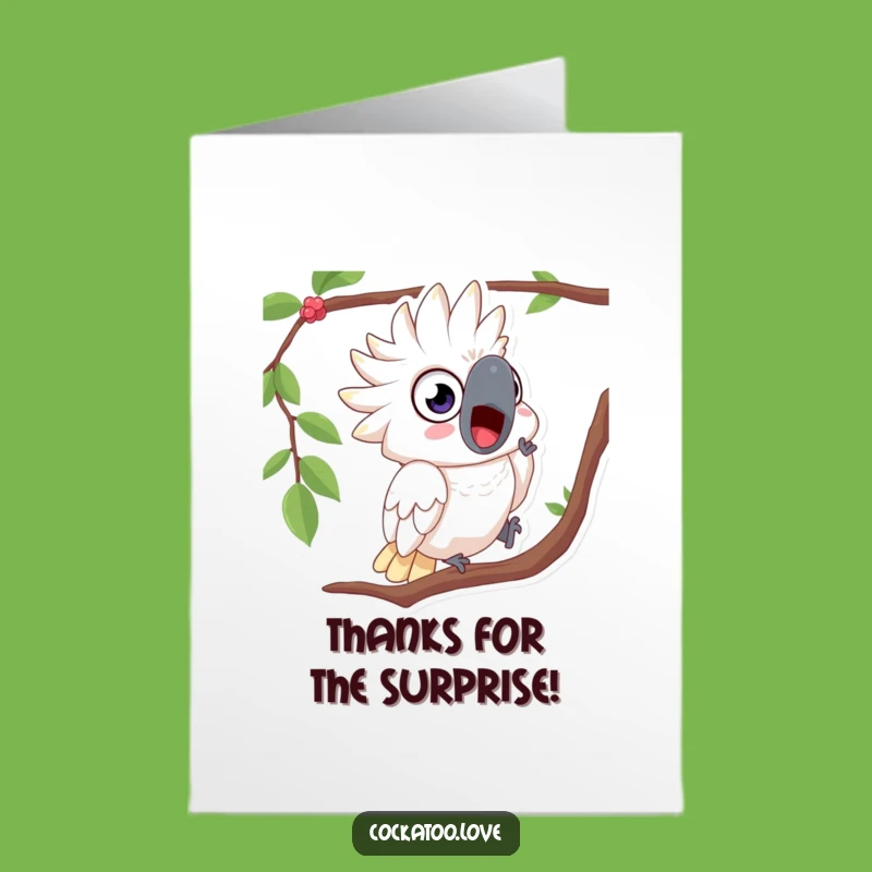 Free Printable Thank You Card: Cockatoo Surprise, Funny Downloadable Gratitude