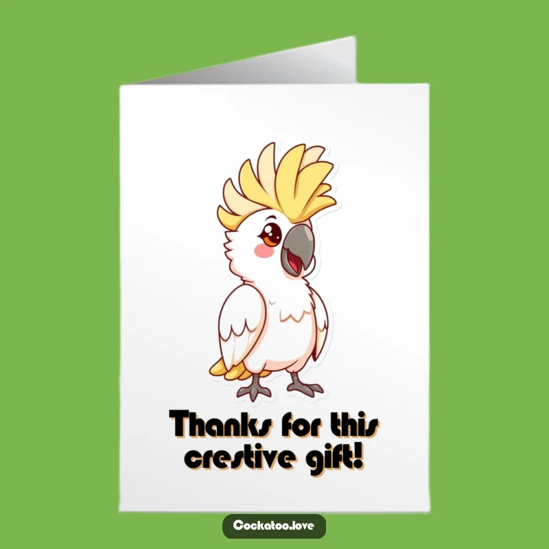 Free Printable Thank You Card: Funny Cockatoo Pose - Grateful Downloadable Note!