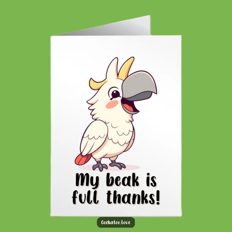 Free Printable Thank You Card: Happy Cockatoo, Funny Downloadable for Grateful Squawks