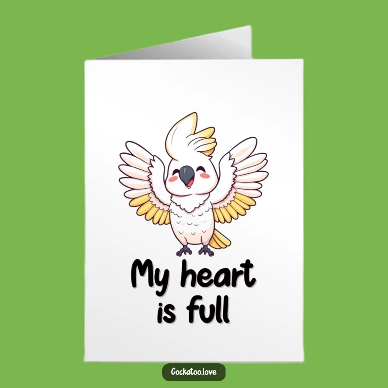 Free Printable Thank You Card: Happy Cockatoo Wing Stretch for Grateful Downloadable Gift