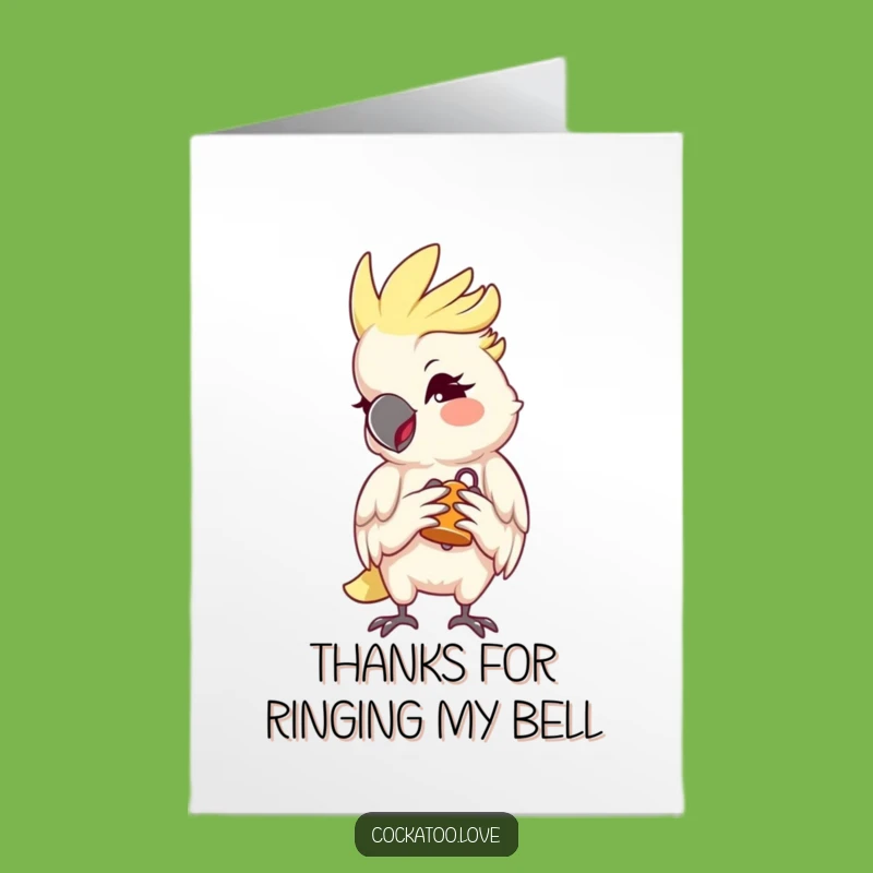 Free Printable Thank You Card: Winking Cockatoo's Tiny Bell - Funny Downloadable Gift!