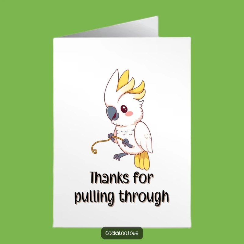Humorous Free Printable Thank You Card: Cockatoo String - Playful Thanks!