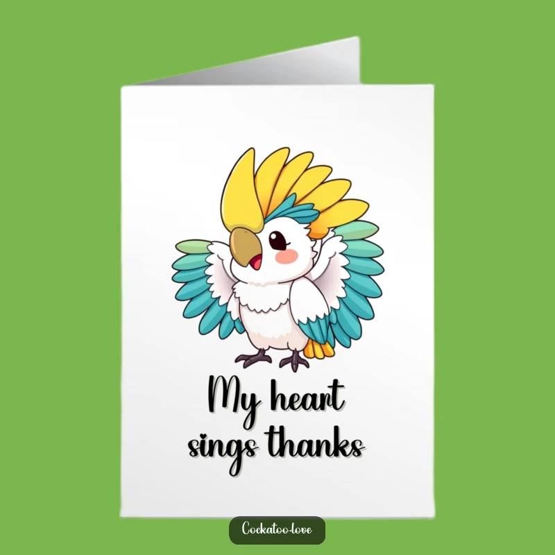 Free Printable Thank You Card: Vibrant Cockatoo Crest Fan for a Grateful Downloadable Gift
