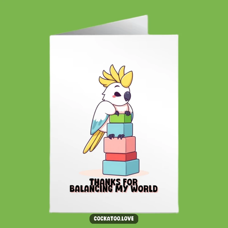 Humorous Free Printable Thank You Card: Cockatoo Blocks - Express Gratitude!