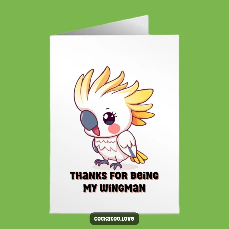 Free Printable Thank You Card: Cockatoo Bobbing Head Funny Downloadable Note
