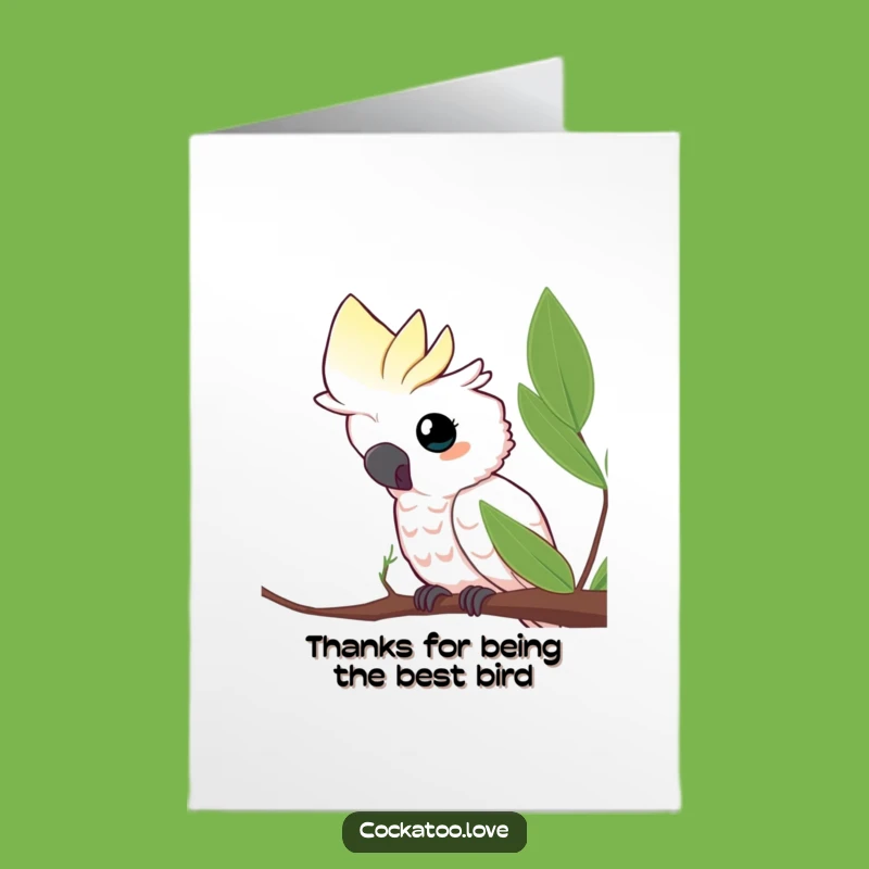 Free Printable Thank You Card: Curious Cockatoo Says Thanks - Funny Downloadable Gift