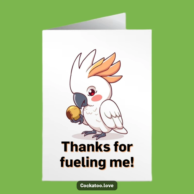 Free Printable Thank You Card: Focused Cockatoo, Funny Downloadable for Expressing Gratitude