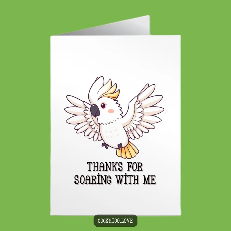 Free Printable Thank You Card: Gallant Cockatoo Flight - Express Thanks!
