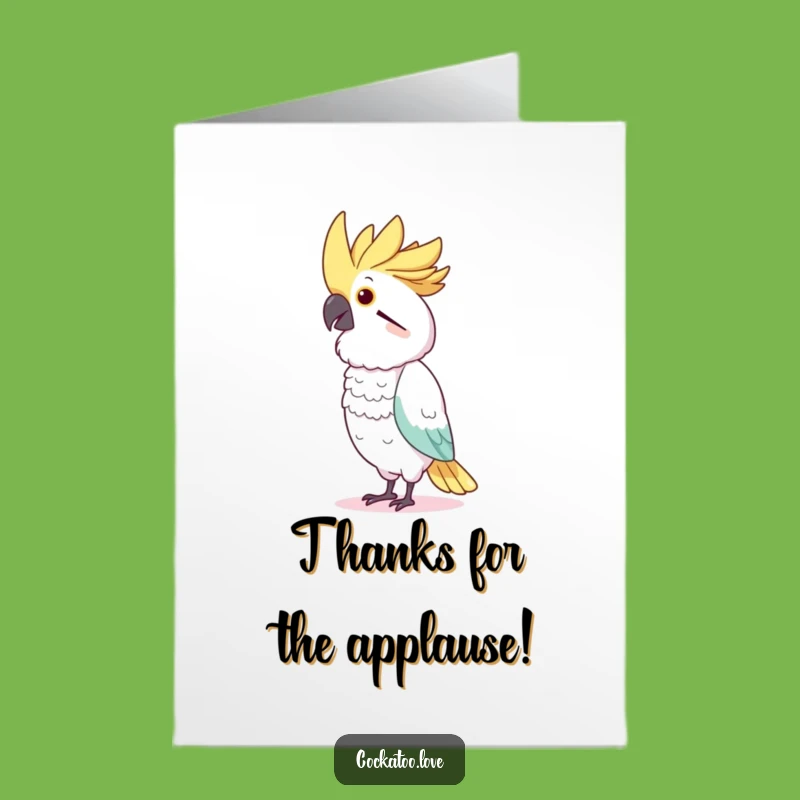 Free Printable Thank You Card: Funny Dancing Cockatoo - Grateful Downloadable Note!
