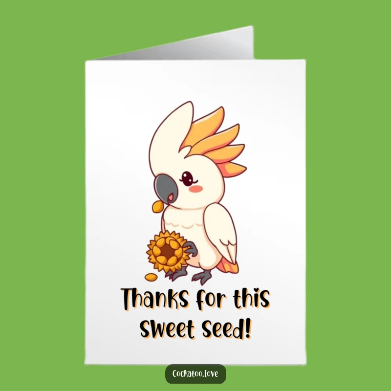 Free Printable Thank You Card: Cockatoo Offers Seed - Grateful Downloadable