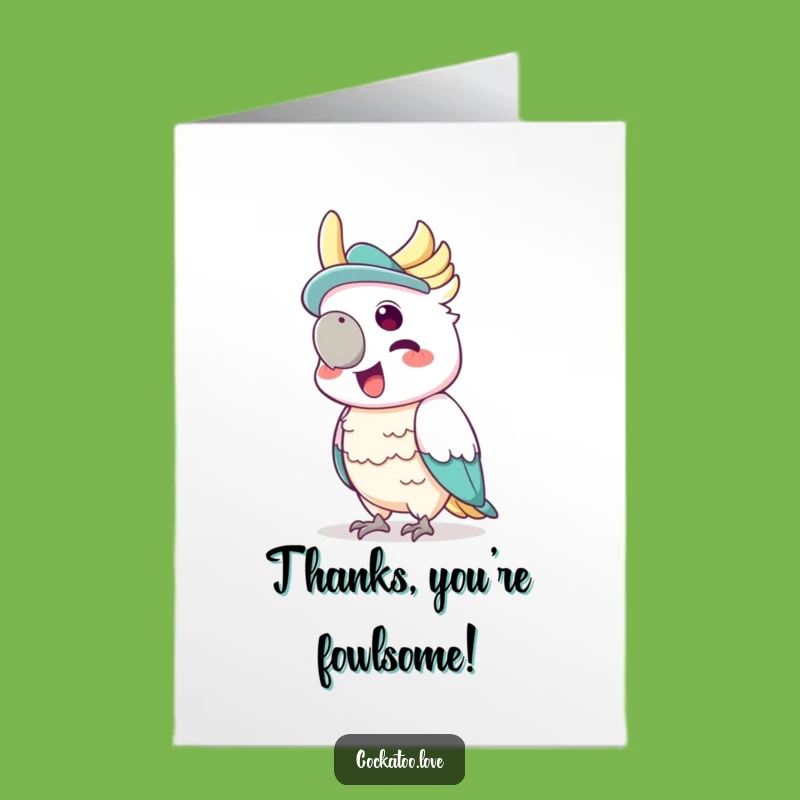 Free Printable Thank You Card: Happy Cockatoo Funny Downloadable Gift