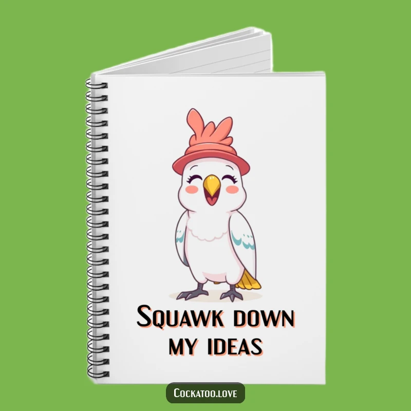 Funny Cockatoo Hat Notebook A Squawking Bird Journal for Creative Ideas