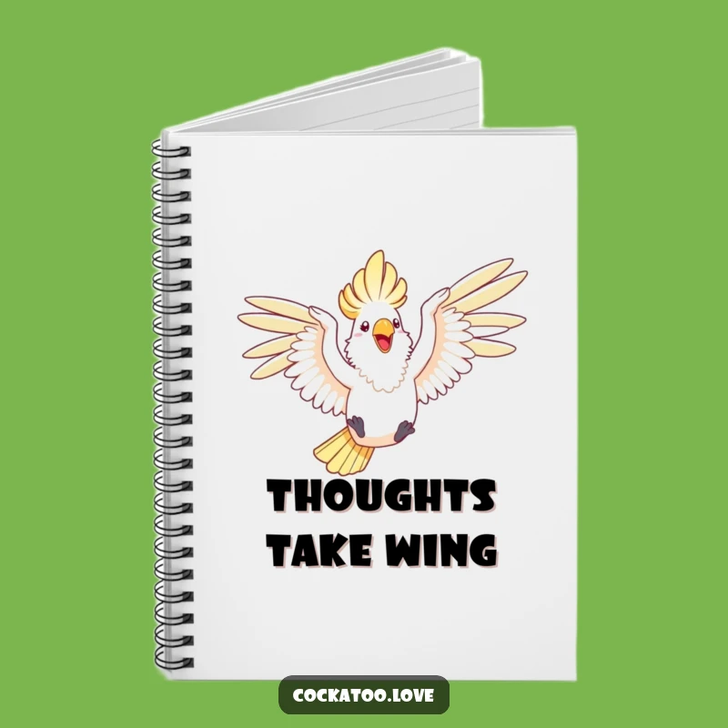Funny Cockatoo Leap Notebook a Joyful Flying Journal Gift