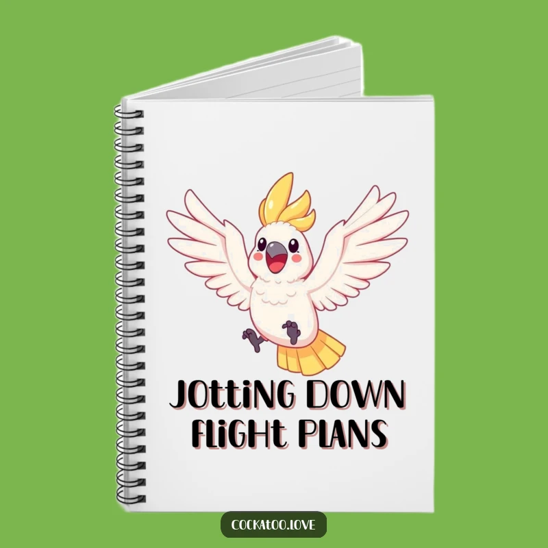 Funny Cockatoo Leaping Notebook A Joyful Bird Journal for Creative Ideas