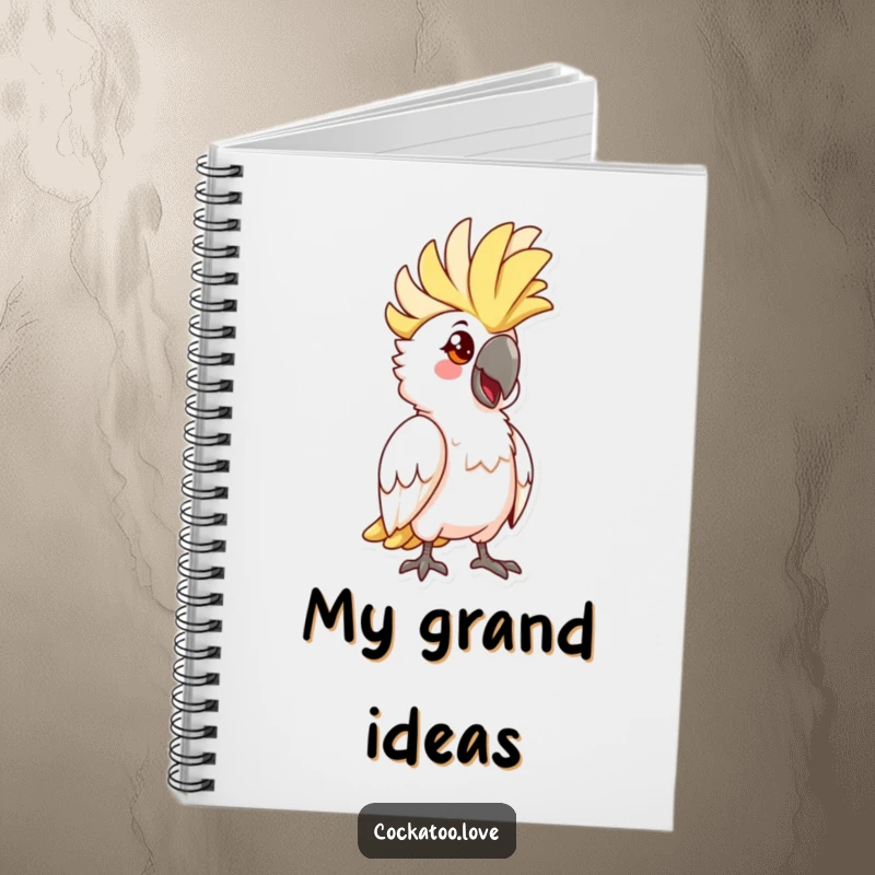 Funny Cockatoo Pose Notebook: Notebook featuring a cockatoo with a raised crest striking a funny, attention-grabbing pose.