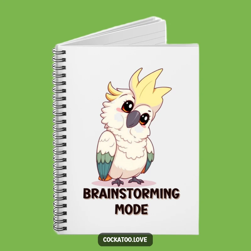 Funny Cockatoo Tilt Notebook - Playful Inquisitive Bird Journal, Perfect Humorous Gift