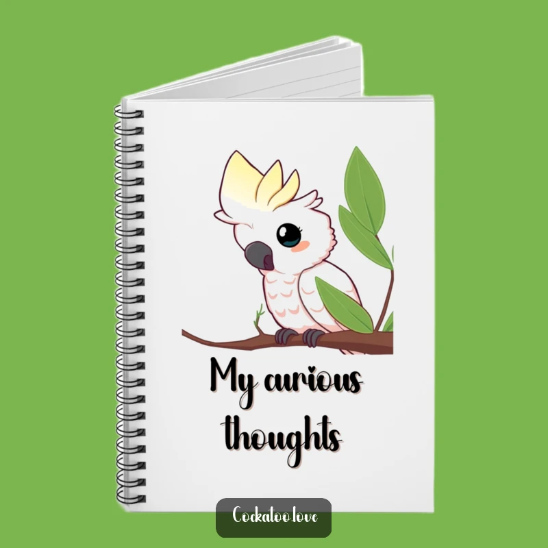 Funny Curious Cockatoo Leaf Notebook: Journal Your Discoveries Gift