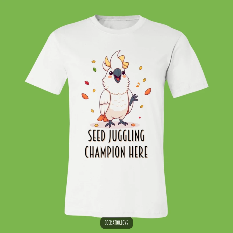 Funny Cockatoo Juggling Seeds T-Shirt: Wearable Art for Bird Enthusiasts, a Hilarious Gift