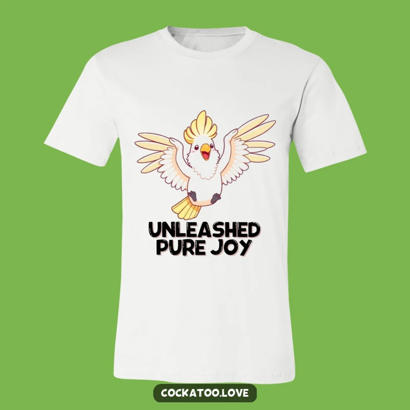 Funny Cockatoo Leap T-Shirt a Joyful Flying Birdy Gift
