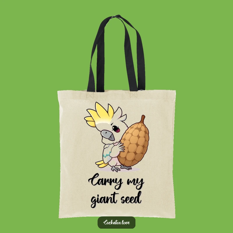 Funny Cockatoo Seed Cracker Tote Bag: Durable & Hilarious Bird Bag, Ideal Funny Gift