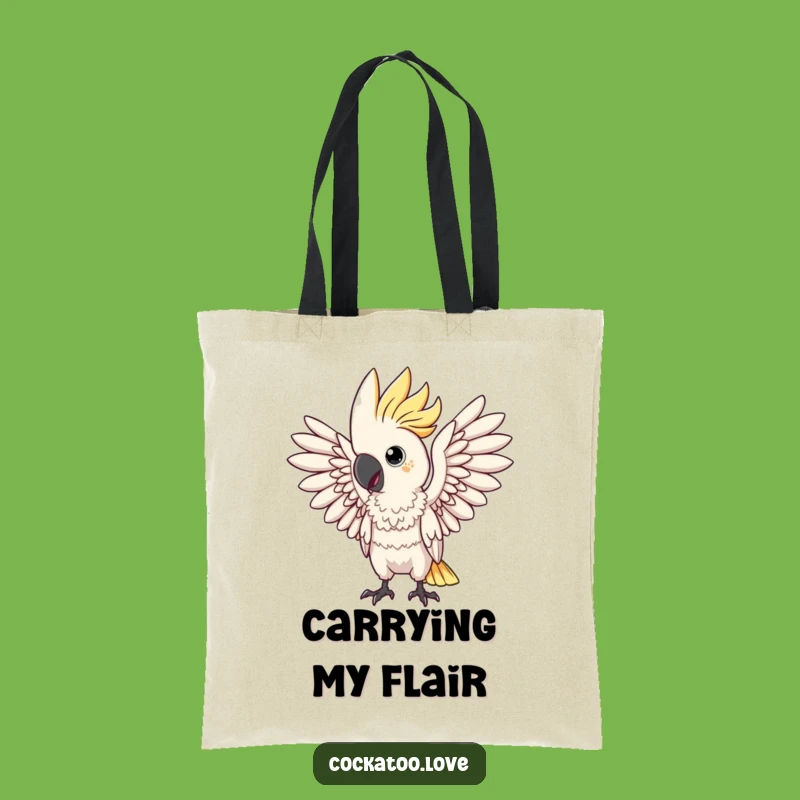 Funny Drama Cockatoo Tote Bag: Wing Pose, Carry Your Flair Funny Gift