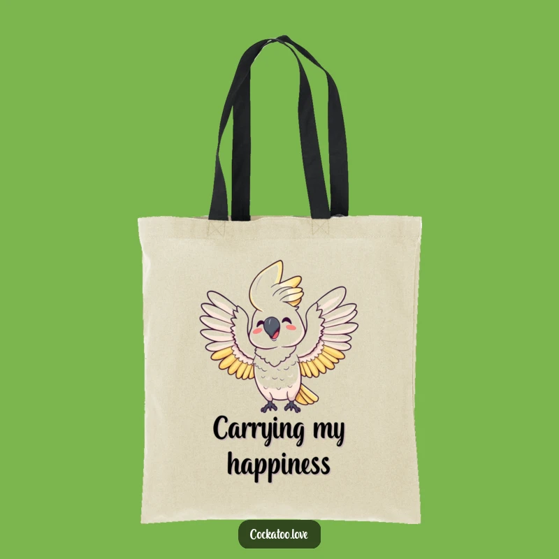 Funny Happy Cockatoo Wings Tote Bag: Carry Your Joy with This Bird Design!