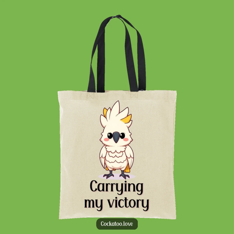Funny Determined Cockatoo Tote Bag: Carry Your Confidence Everywhere