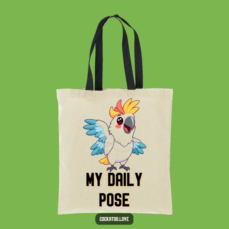 Funny Cockatoo Pose Tote Bag: Carry Your Humor in Style, Funny Gift!