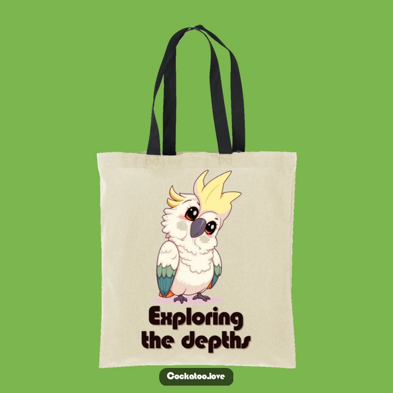 Funny Cockatoo Tilt Tote Bag - Playful Inquisitive Bird Accessory, Perfect Humorous Gift